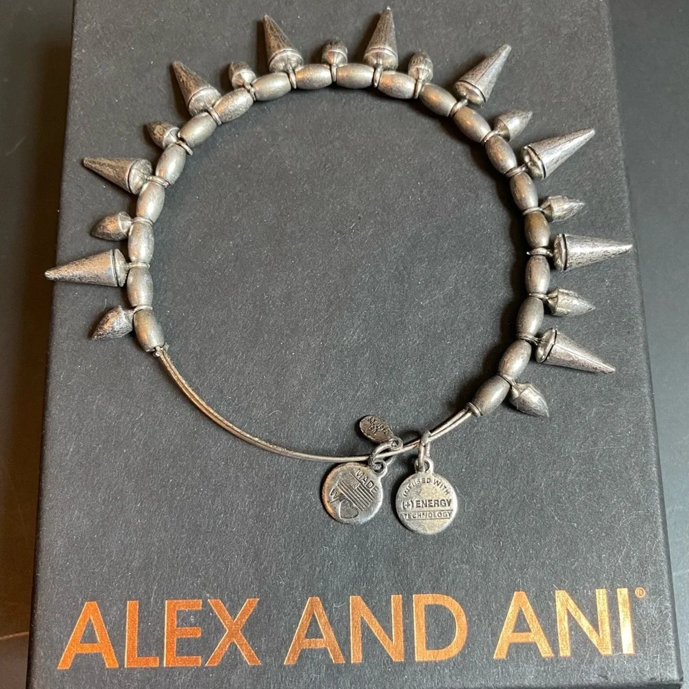 🩶ALEX AND ANI🩶Silver Stud Bangle Bracelet/GC - Picture 2 of 5